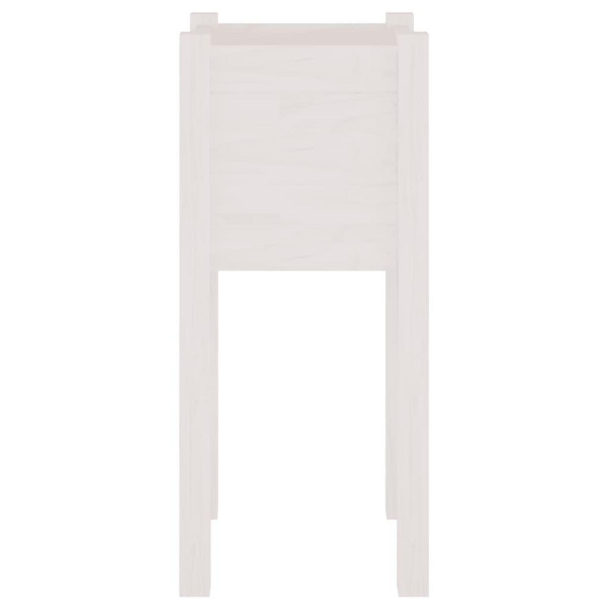 VIDAXL Jardinieres d'exterieur 2 pcs Blanc 31x31x70 cm Bois de pin