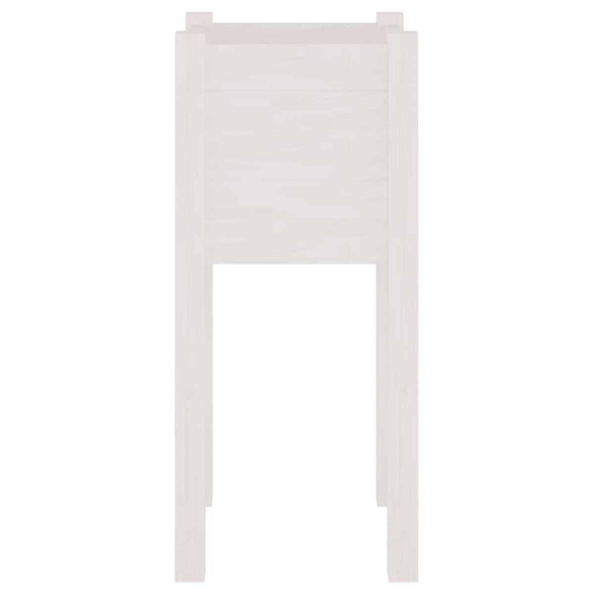 VIDAXL Jardinieres d'exterieur 2 pcs Blanc 31x31x70 cm Bois de pin