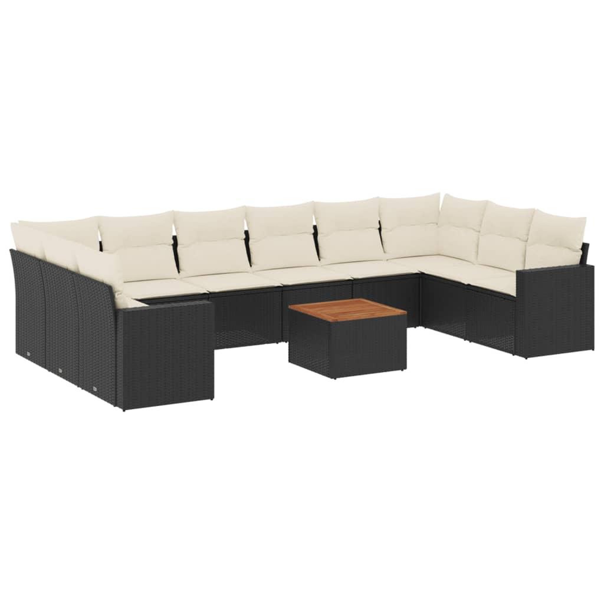 Voir la diapositive 2 : VIDAXL Salon de jardin 11 pcs avec coussins noir resine tressee
