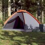 Voir la diapositive 1 : VIDAXL Tente de camping a dome 4 personnes gris et orange impermeable