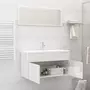 VIDAXL Meubles de salle de bain Blanc brillant Agglomere