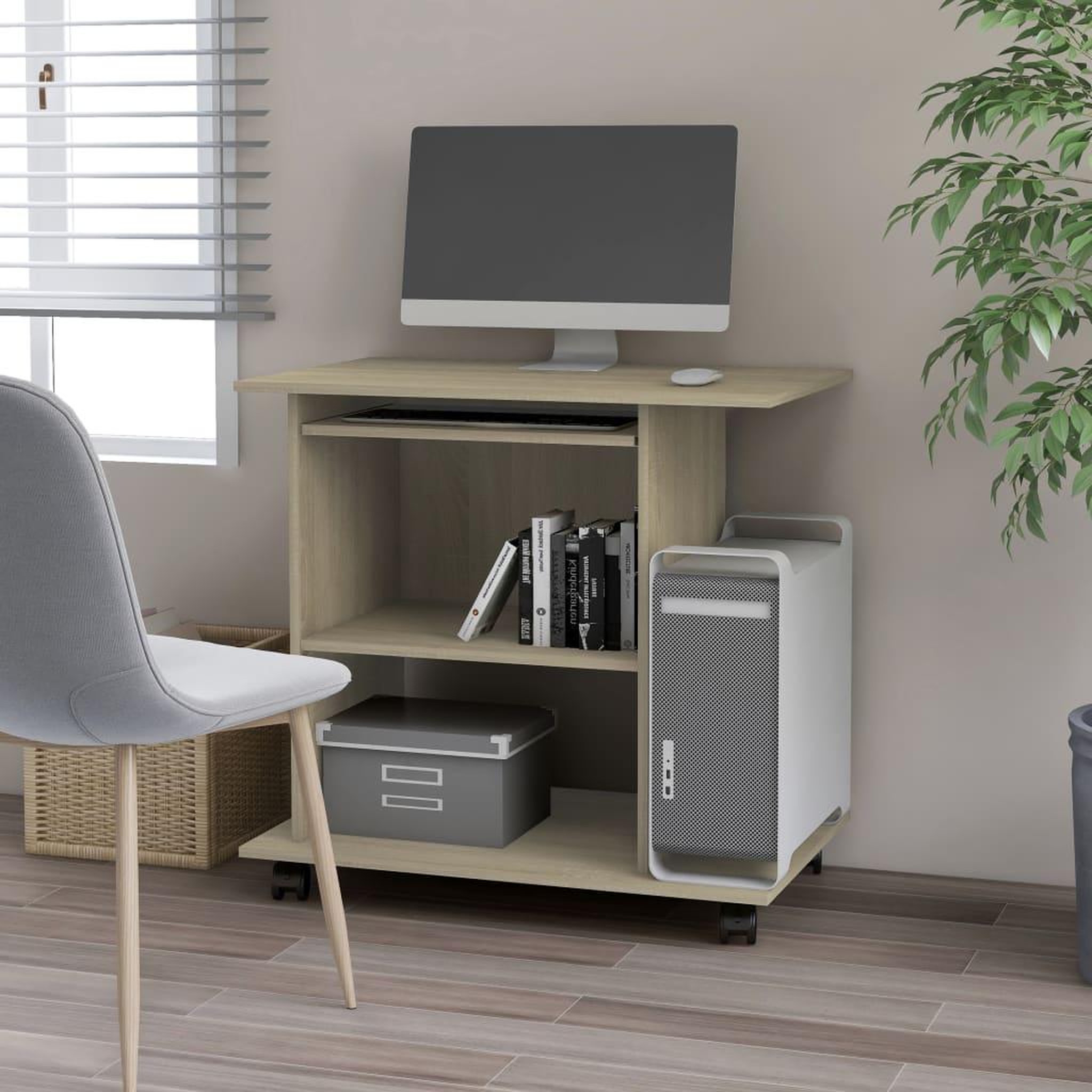 VIDAXL Bureau d'ordinateur Chene sonoma 80x50x75 cm Bois d'ingenierie