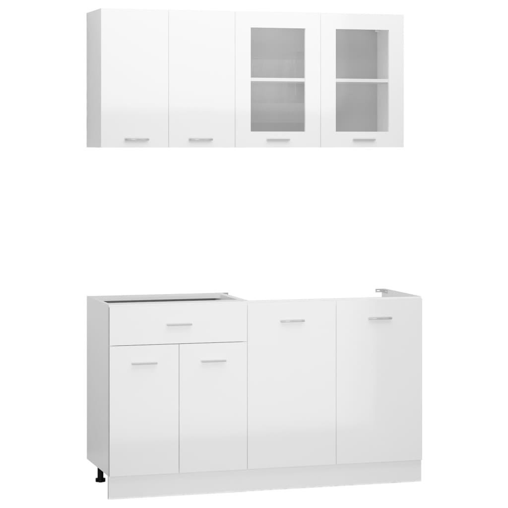 Voir la diapositive 2 : VIDAXL Ensemble de meubles de cuisine 4 pcs Blanc brillant Agglomere