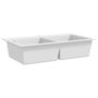 Voir la diapositive 4 : VIDAXL Evier de cuisine encastrable a 2 bacs en granite blanc creme
