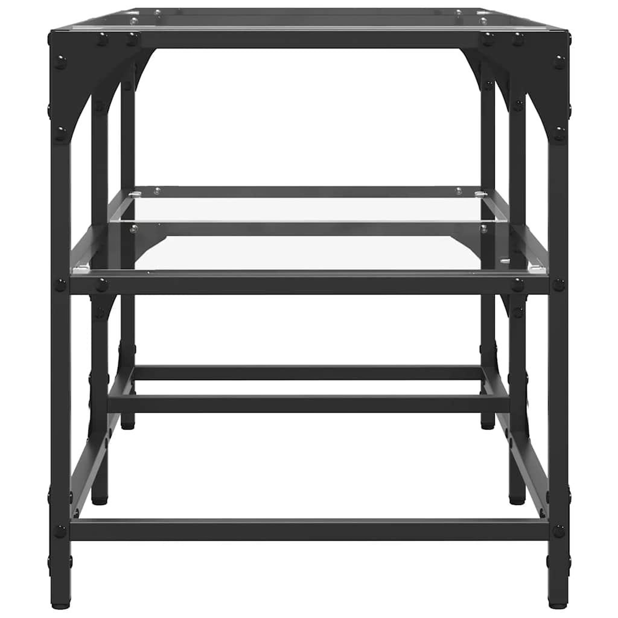 Voir la diapositive 5 : VIDAXL Table basse avec dessus en verre transparent 78,5x40x45cm acier