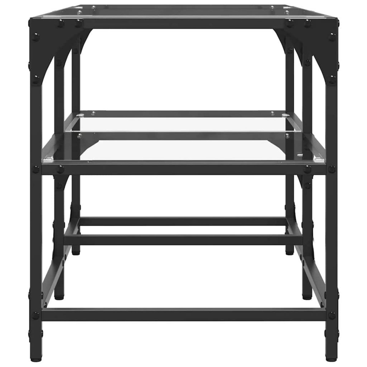 VIDAXL Table basse avec dessus en verre transparent 78,5x40x45cm acier