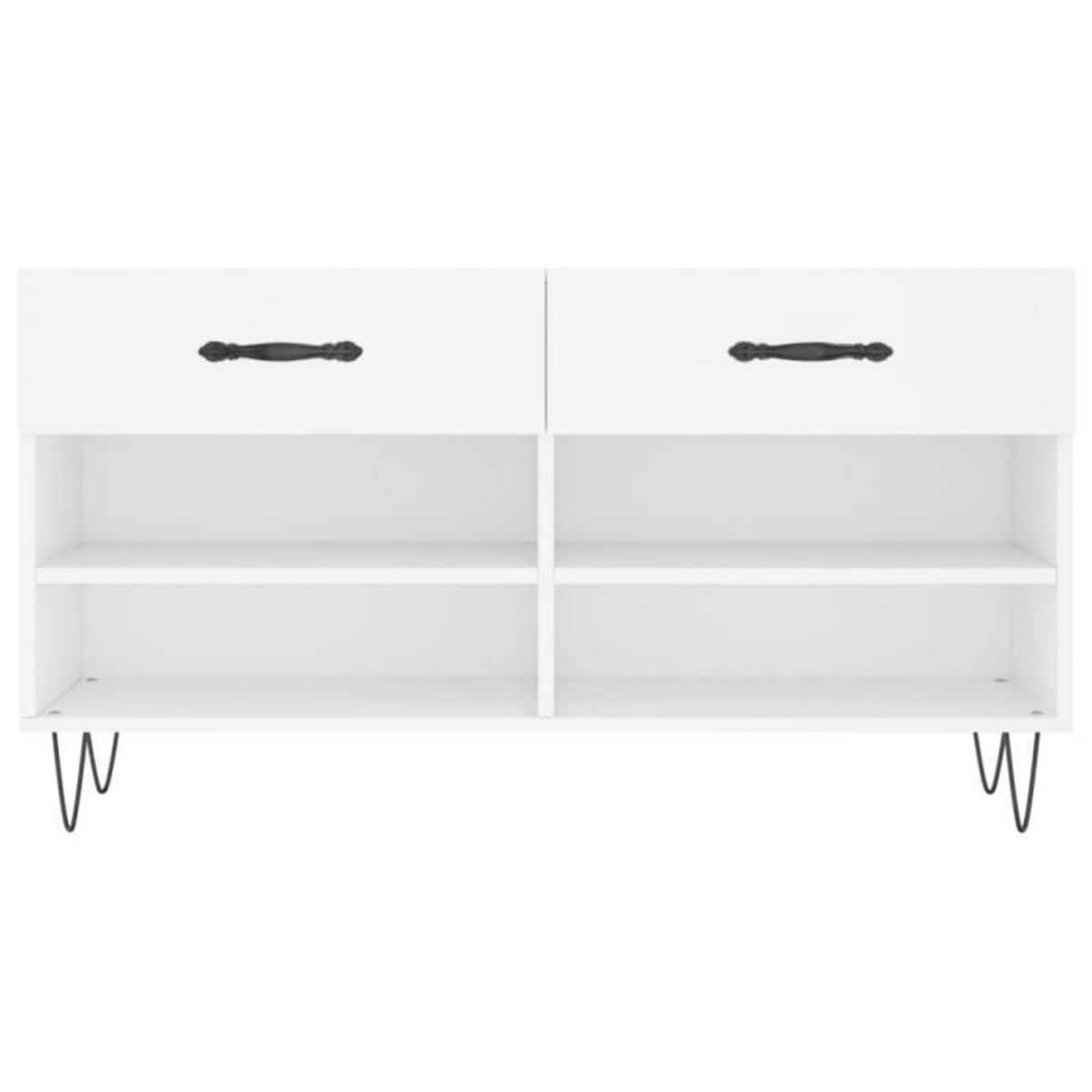 VIDAXL Banc à chaussures blanc 102x35x55 cm bois d ingénierie