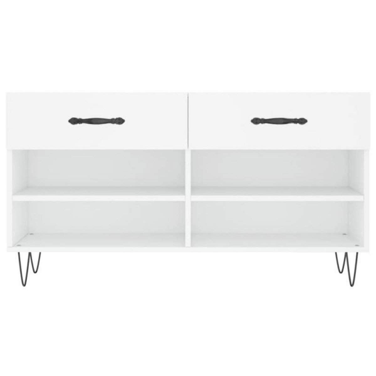 VIDAXL Banc à chaussures blanc 102x35x55 cm bois d ingénierie