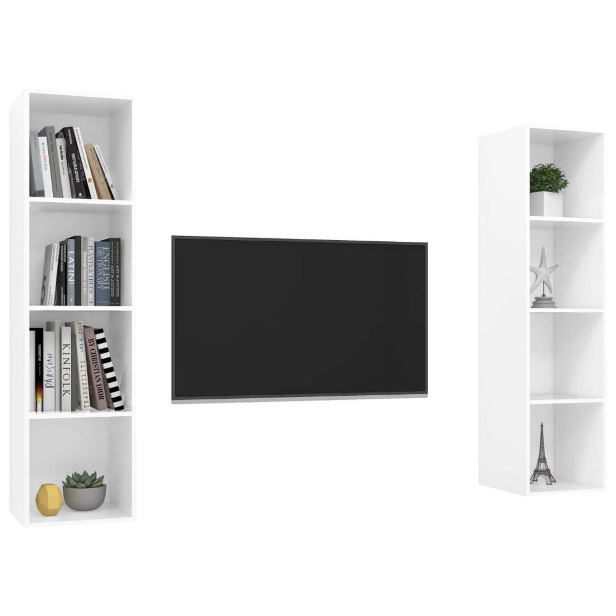 VIDAXL Meubles TV muraux 2 pcs Blanc brillant Bois d'ingenierie