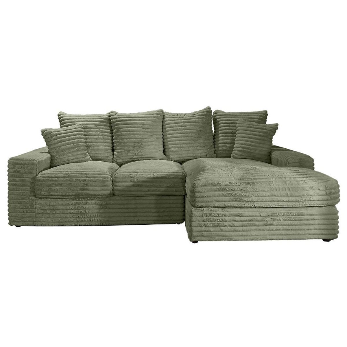 LISA DESIGN Andy - canapé d'angle droit 4 places en fausse fourrure côtelée