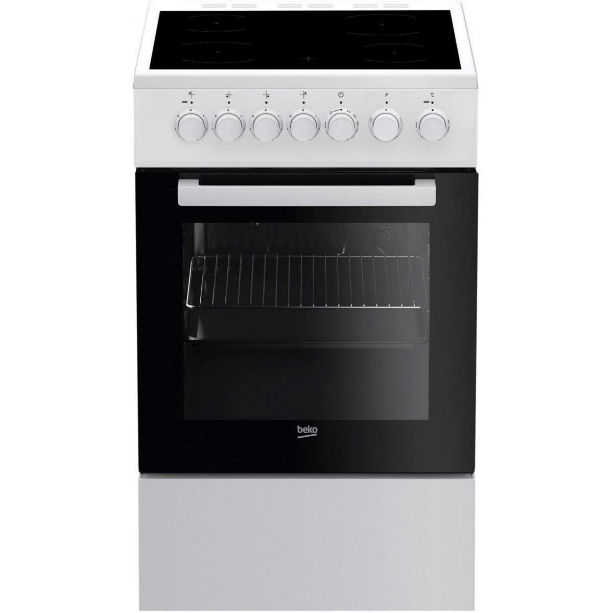 Beko Cuisinière vitrocéramique 60l 4 feux blanc - fss57100gw