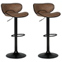 Voir la diapositive 1 : ID MARKET Lot de 2 tabourets de bar SAM marron vintage