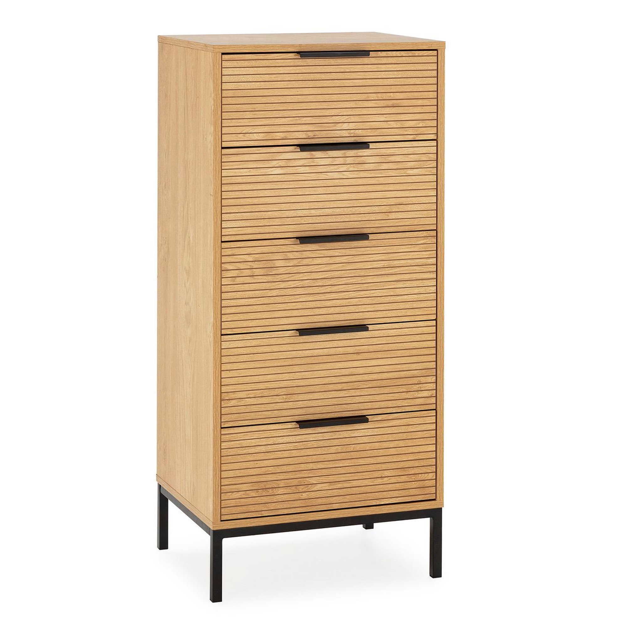 VS VENTA-STOCK Commode haute Monica 5 tiroirs couleur Bois