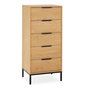Voir la diapositive 1 : VS VENTA-STOCK Commode haute Monica 5 tiroirs couleur Bois