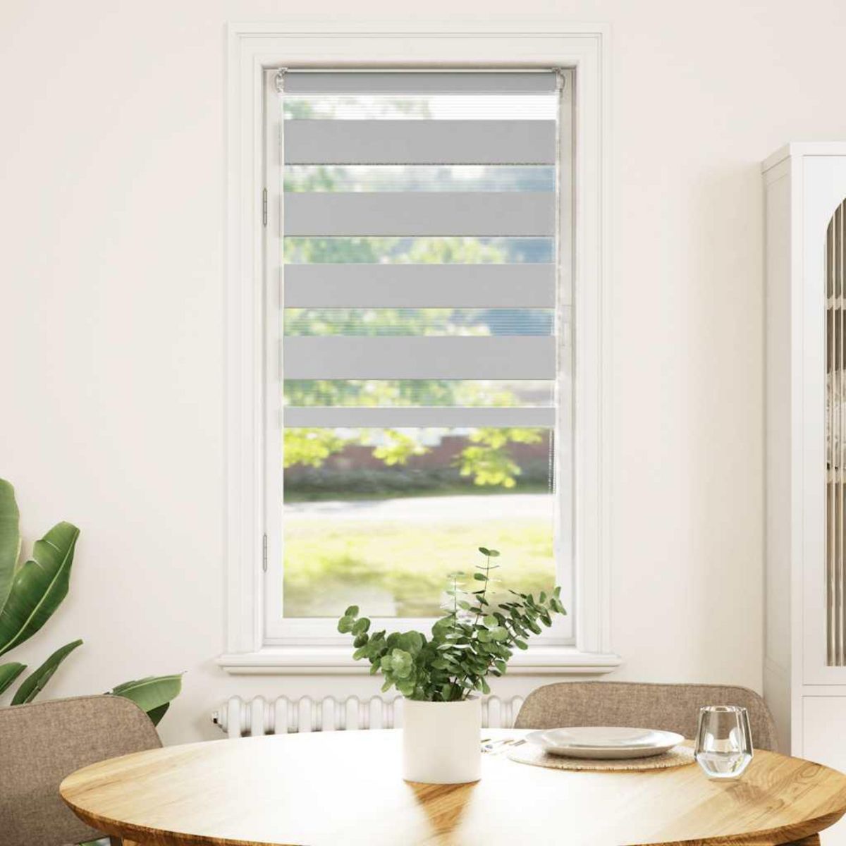 VIDAXL Store zebre gris clair largeur du tissu 60,9 cm polyester