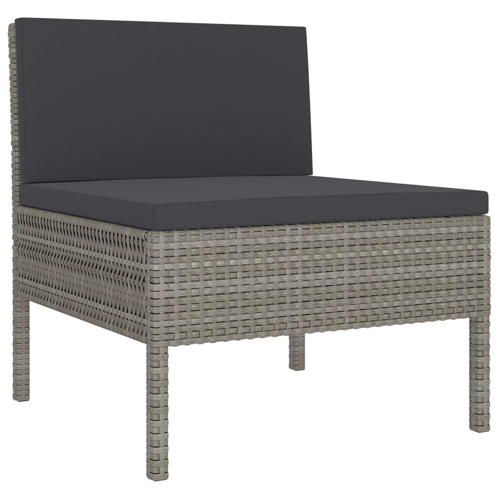 Voir la diapositive 5 : VIDAXL Salon de jardin 8 pcs avec coussins resine tressee gris