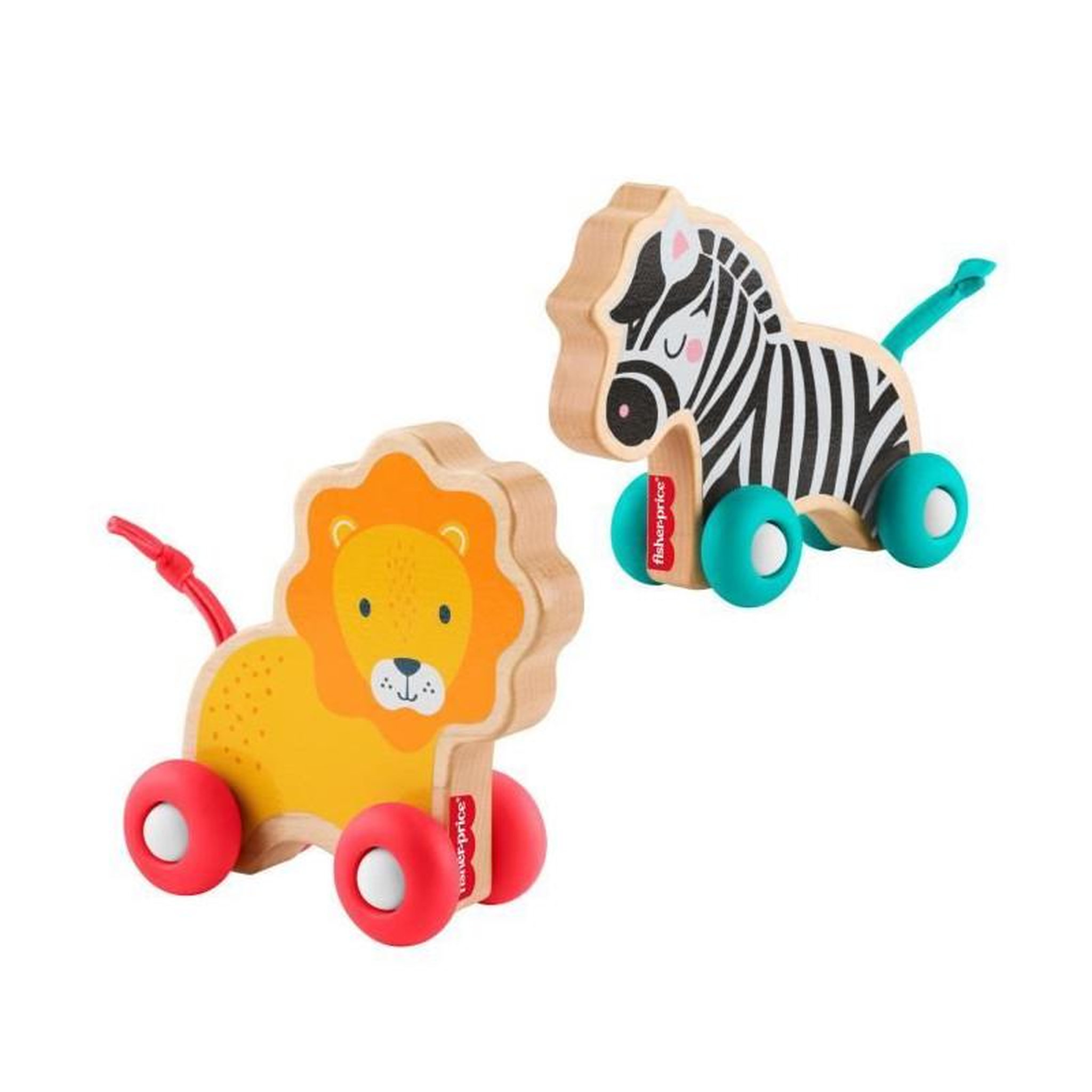 Voir la diapositive 2 : Fischer Jouets en bois Fisher-Price Animaux à pousser multicolores