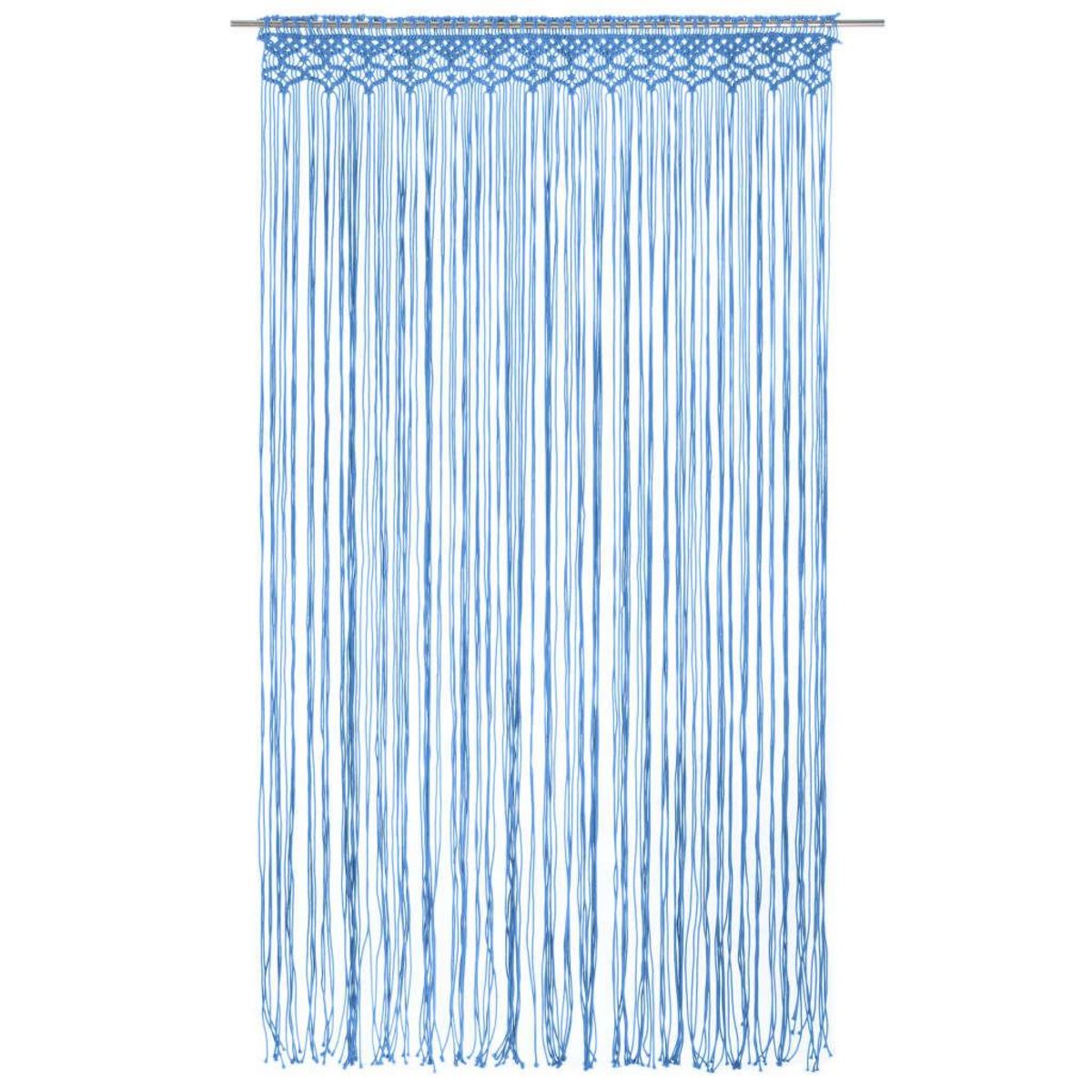 VIDAXL Rideau en macrame Bleu 140x240 cm Coton