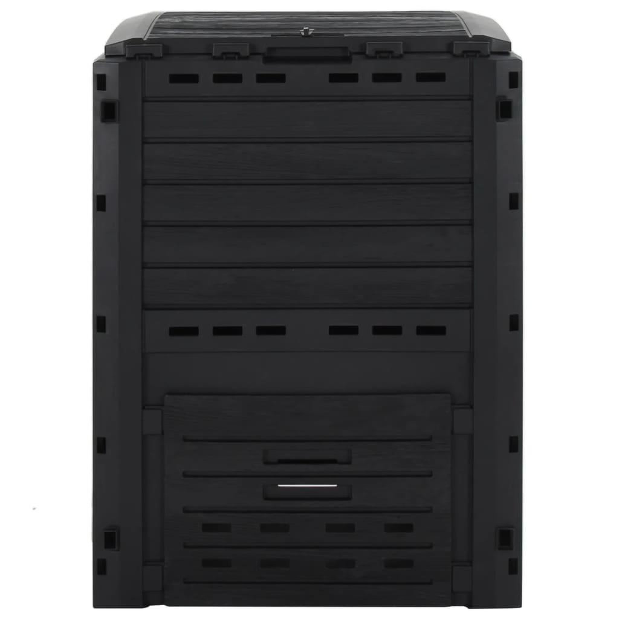 Voir la diapositive 2 : VIDAXL Composteur de jardin noir 280 l polypropylene