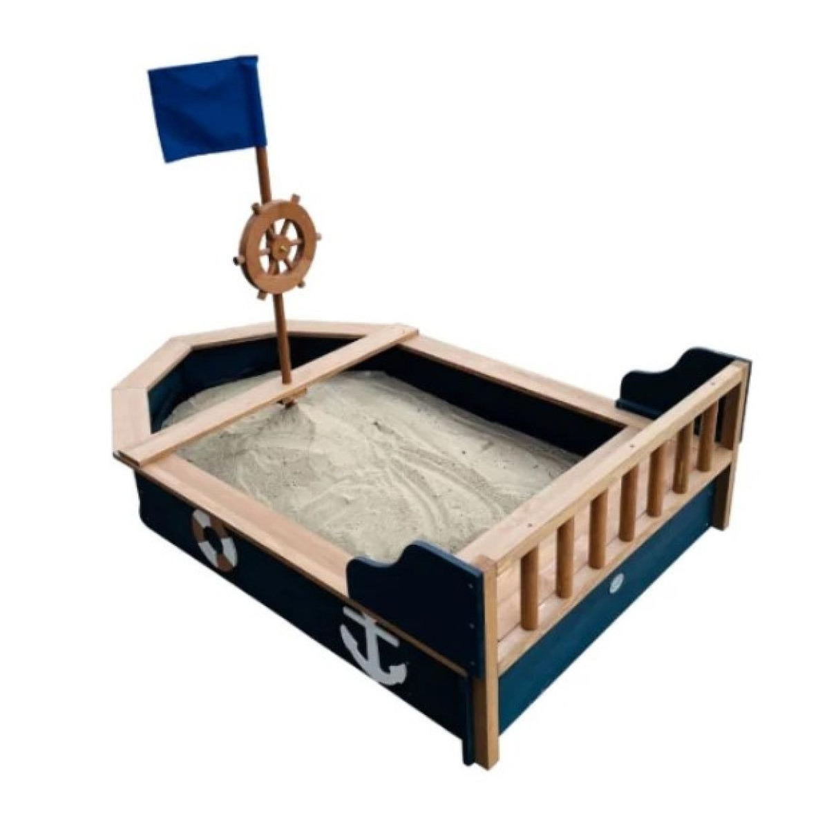 Axi House Bac à sable bateau Doris anthracite-marron