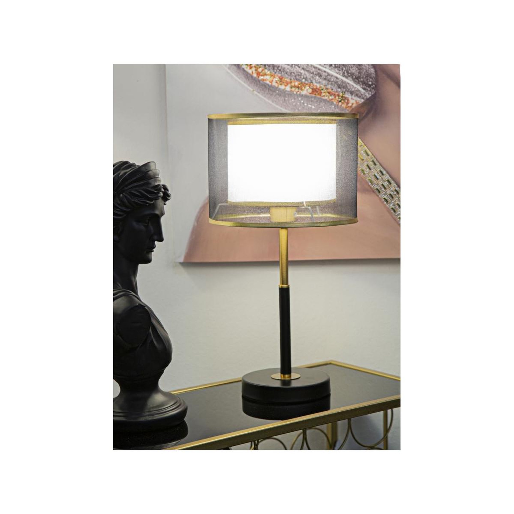 Voir la diapositive 5 : Paris Prix Lampe à poser en métal  levels  48cm noir & or