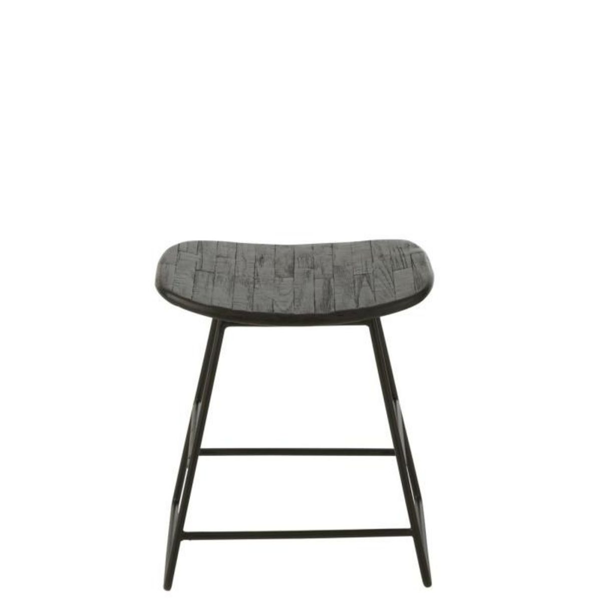 Paris Prix Tabouret en Bois  Teck  45cm Noir