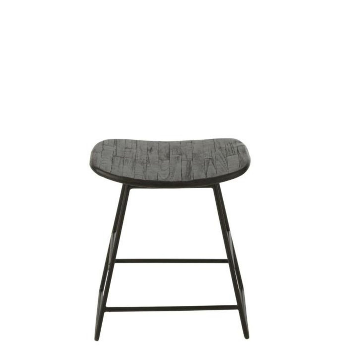 Paris Prix Tabouret en Bois  Teck  45cm Noir