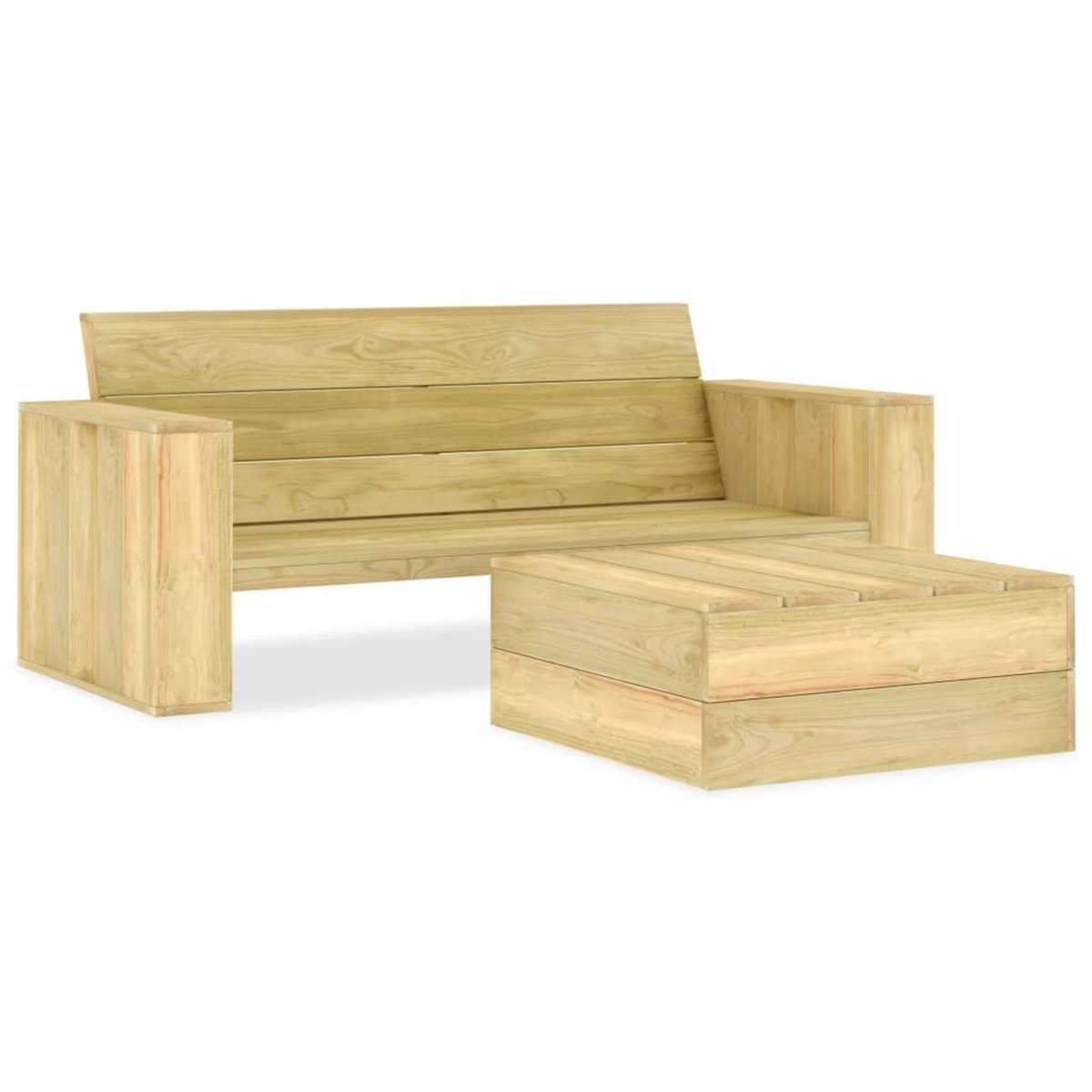 VIDAXL Salon de jardin 2 pcs Bois de pin impregne