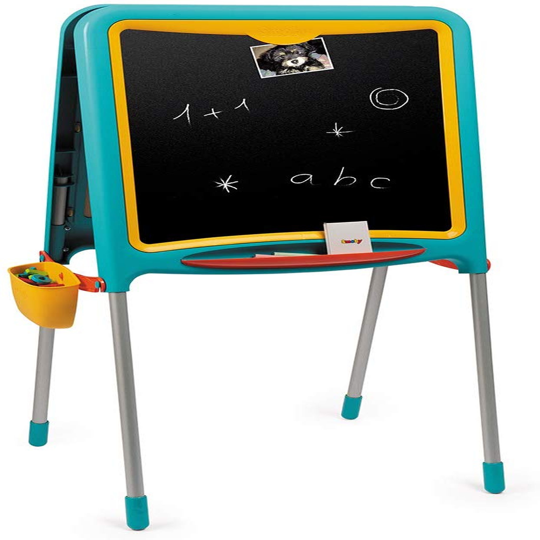 Voir la diapositive 2 : SMOBY Tableau blanc magnétique / à craies 2 en 1 + accessoires