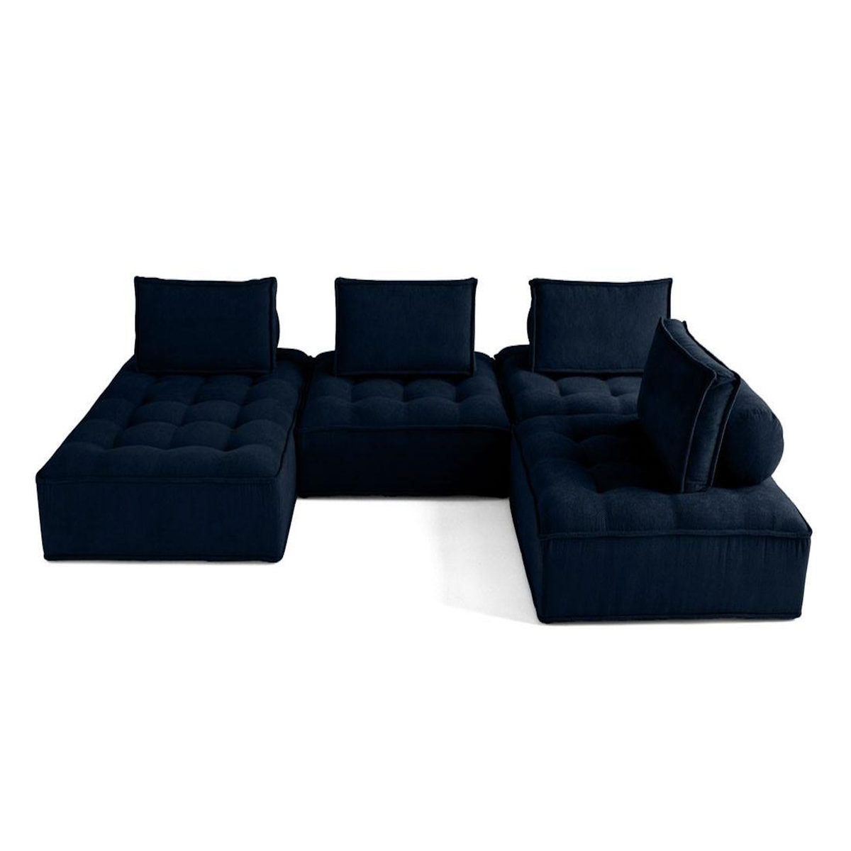 BEST MOBILIER Marisol - canapé panoramique modulable 7 places - velours texturé