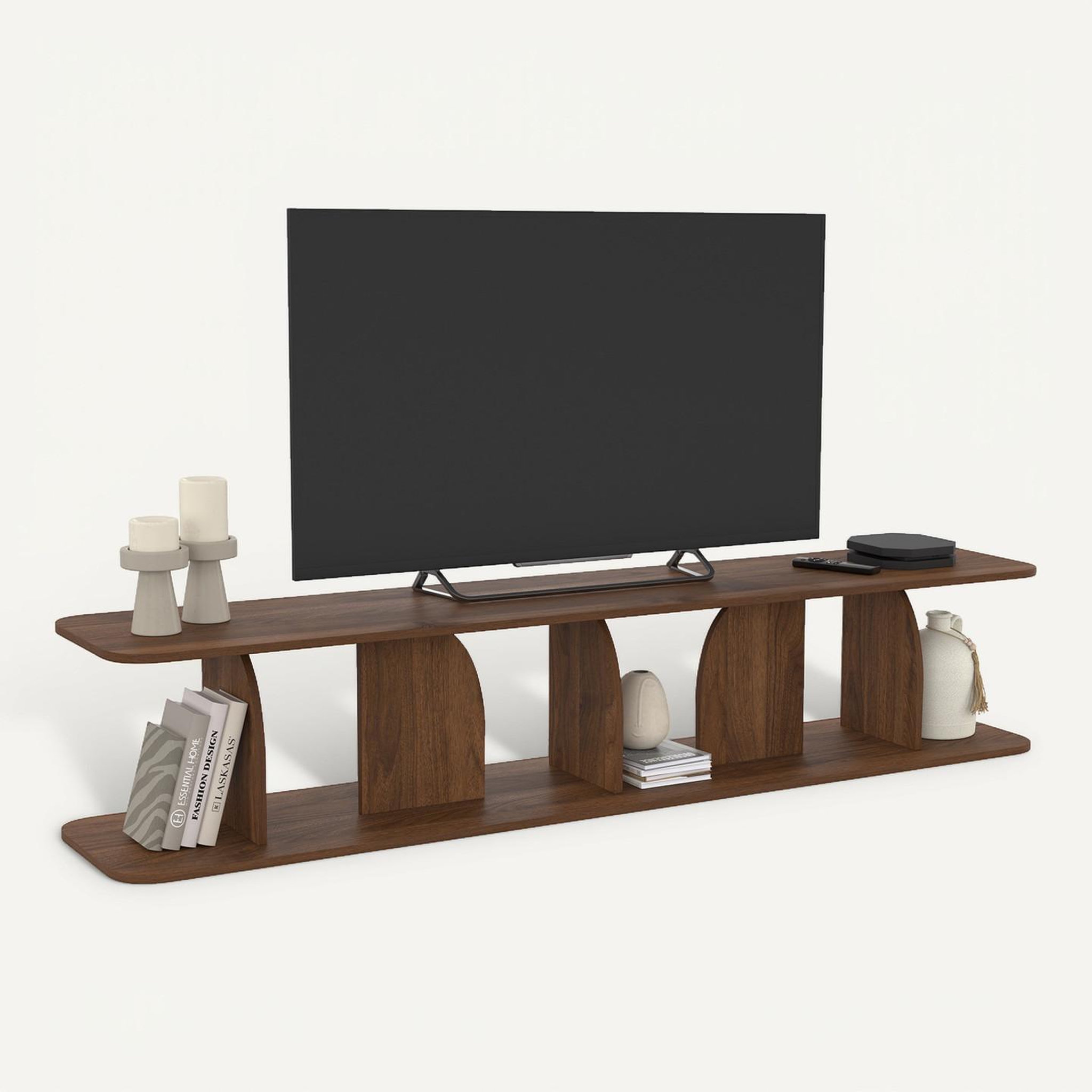 Voir la diapositive 6 : ID MARKET Meuble tv 180 cm japandi edith bois effet noyer