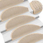 VIDAXL Tapis d'escalier autocollants aspect sisal 15 pcs 56x17x3 cm
