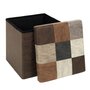 Voir la diapositive 3 : Paris Prix Pouf Coffre Pliable Patchwork  Loic  38cm Marron