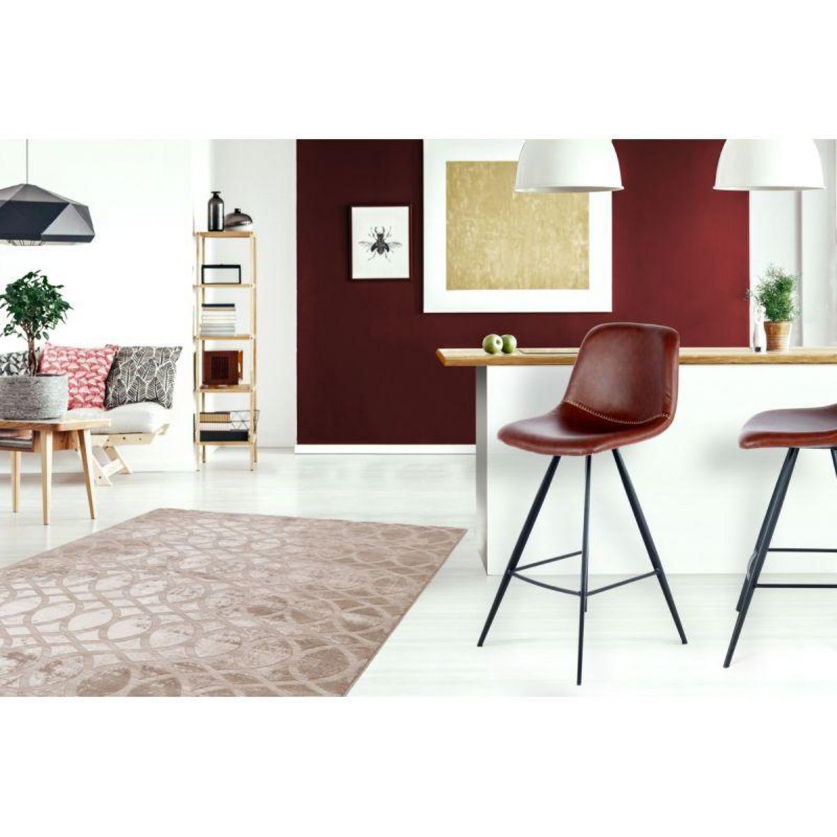 Paris Prix Lot de 2 Tabourets de Bar  Samantha  102cm Marron & Noir