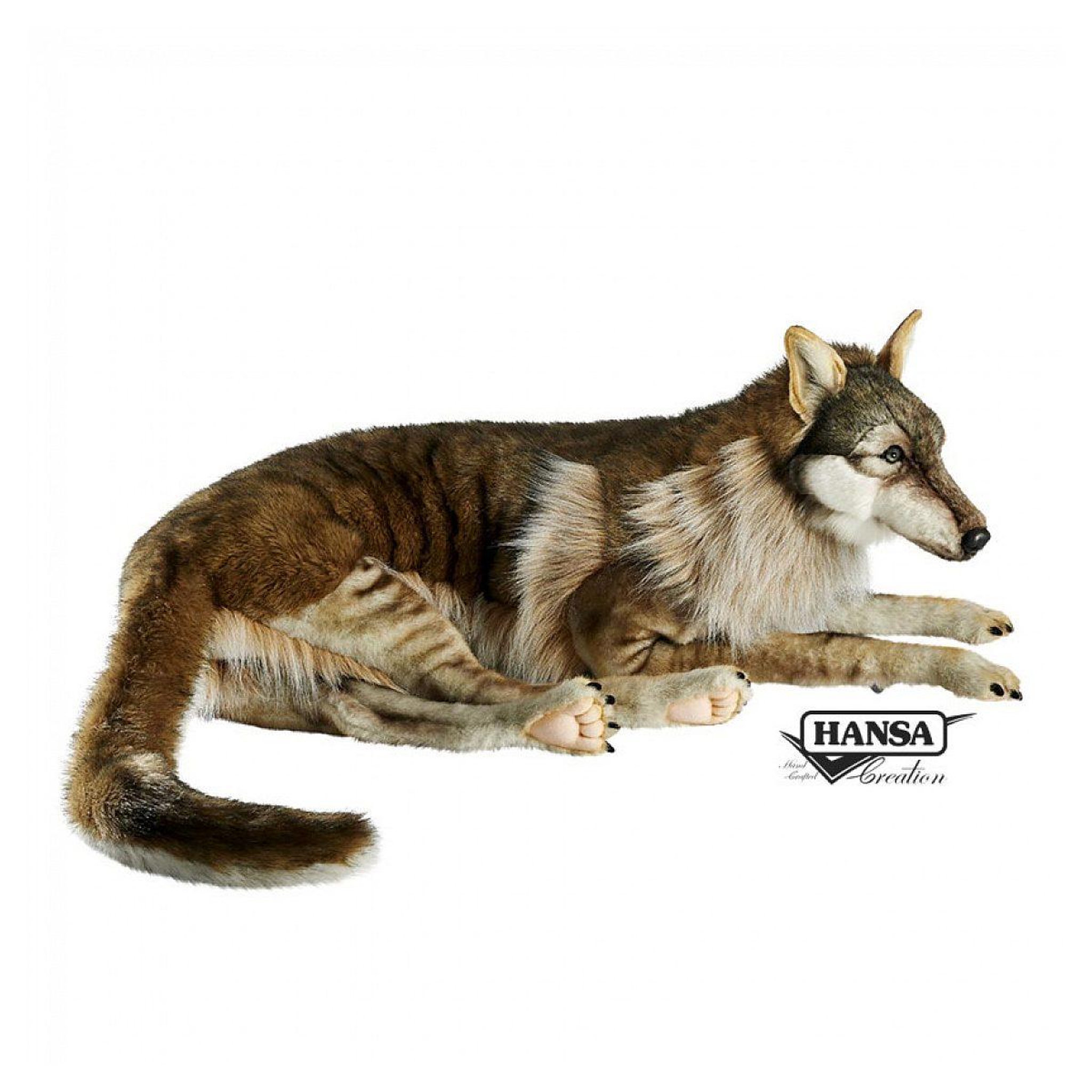 Hansa Hansa peluche geante loup couché 125cml