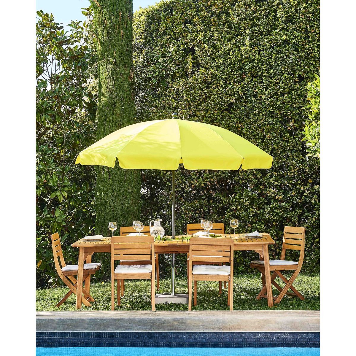 FAVEX Parasol droit diam 2 m citron ELENA