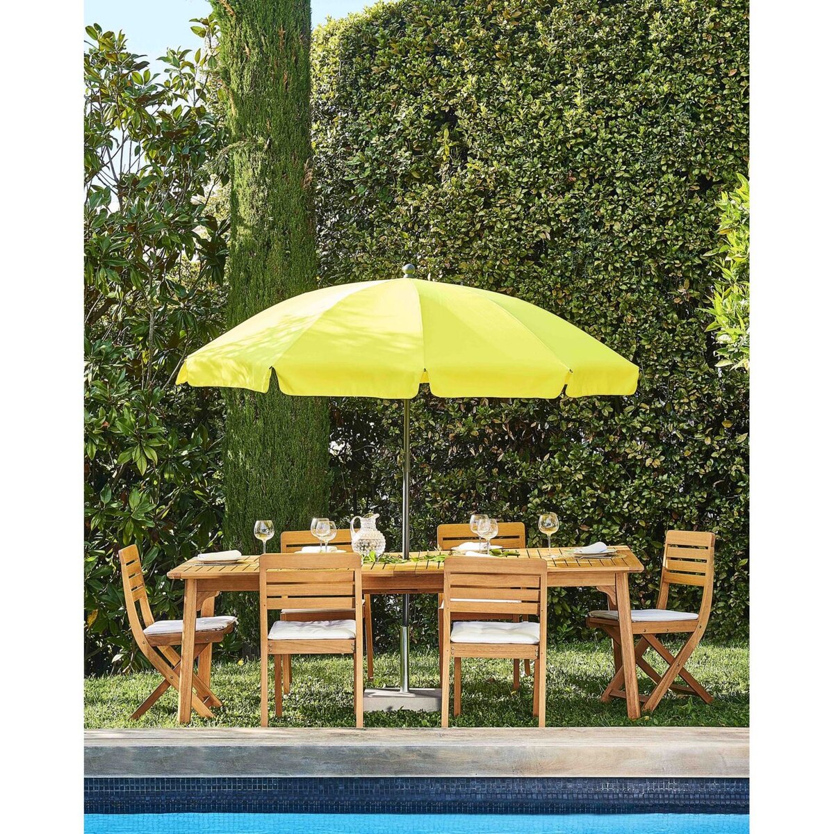 FAVEX Parasol droit diam 2 m citron ELENA