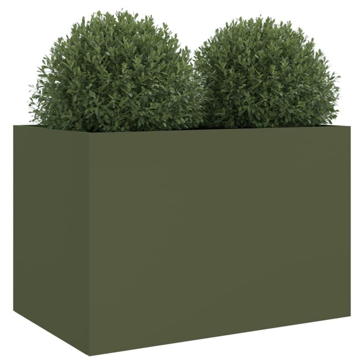 VIDAXL Jardiniere vert olive 62x40x39 cm acier