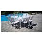 Voir la diapositive 3 : Givex Salon repas de jardin extensible rectangulaire / carrée 151x100 cm MANUELA