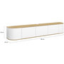 Voir la diapositive 5 : ID MARKET Meuble TV 180 cm suspendu LEORA 3 portes bois et blanc
