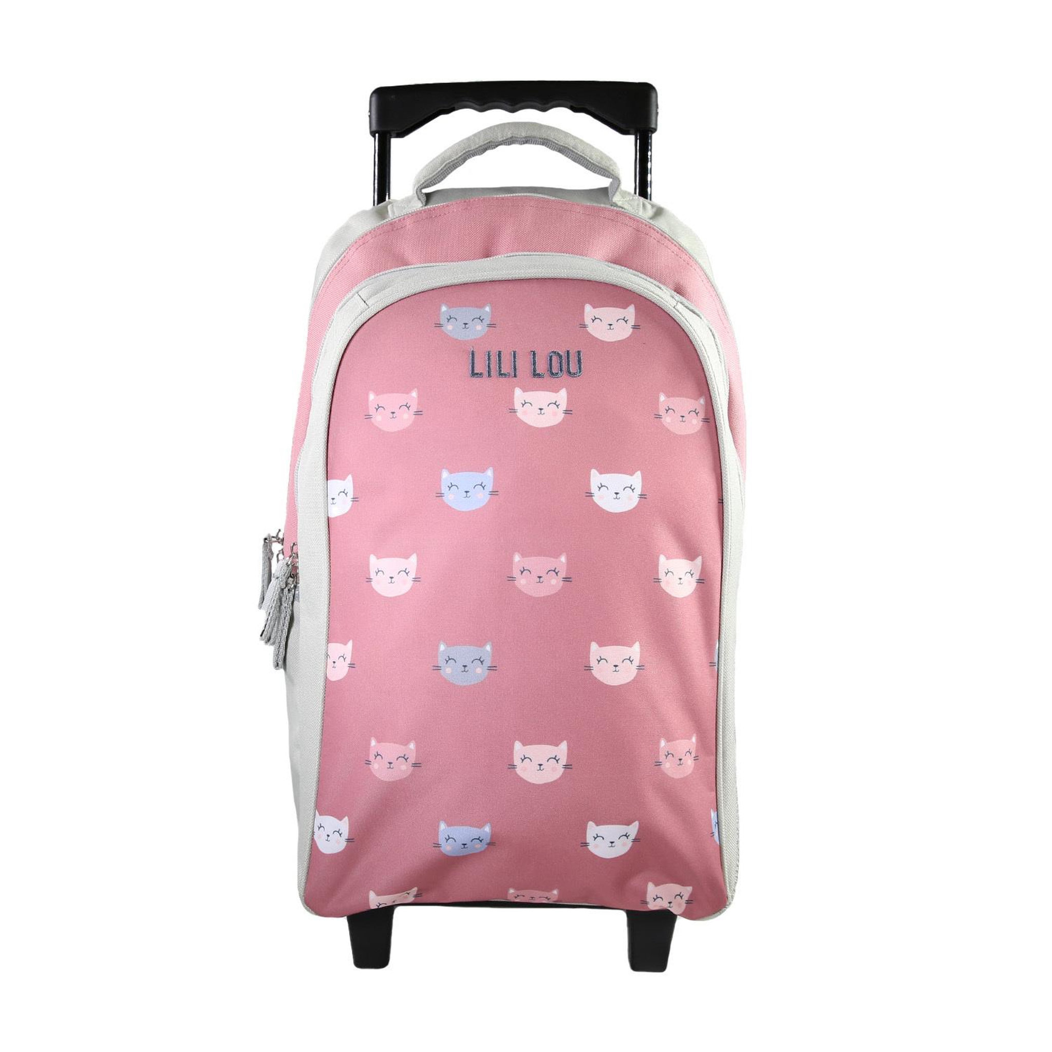 Bagtrotter Lili Lou - Sac à dos  à roulettes gris/rose  2 compartiments - Bagtrotter