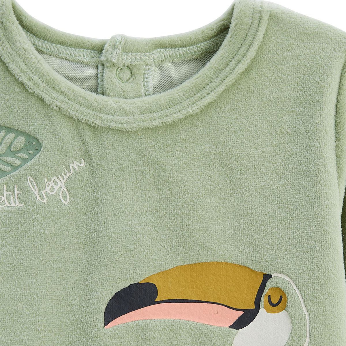 Petit Béguin Pyjama enfant 2 pièces en velours avec pieds retroussables Boavista