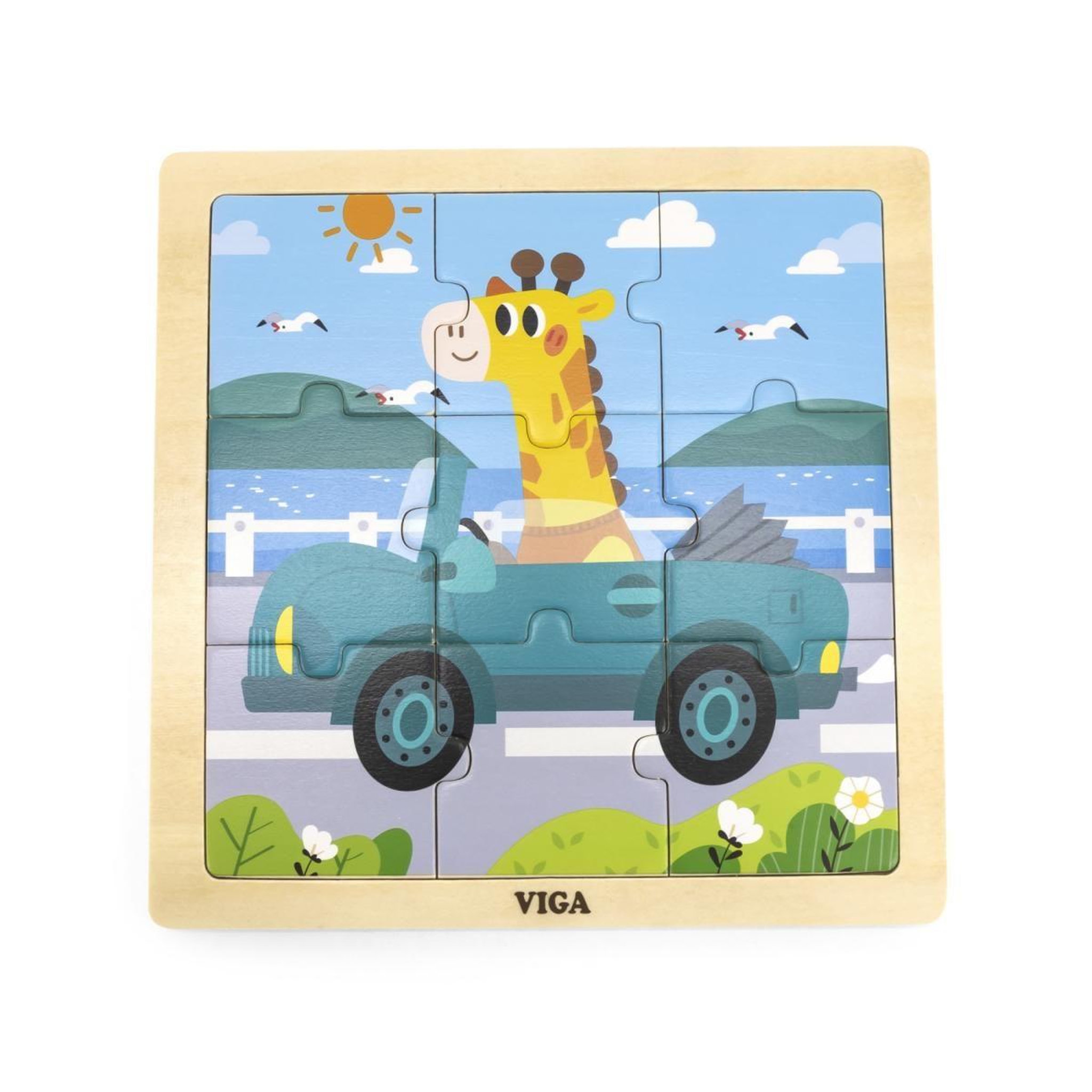 VIGA Puzzle en bois 9 pièces  44629 - voiture