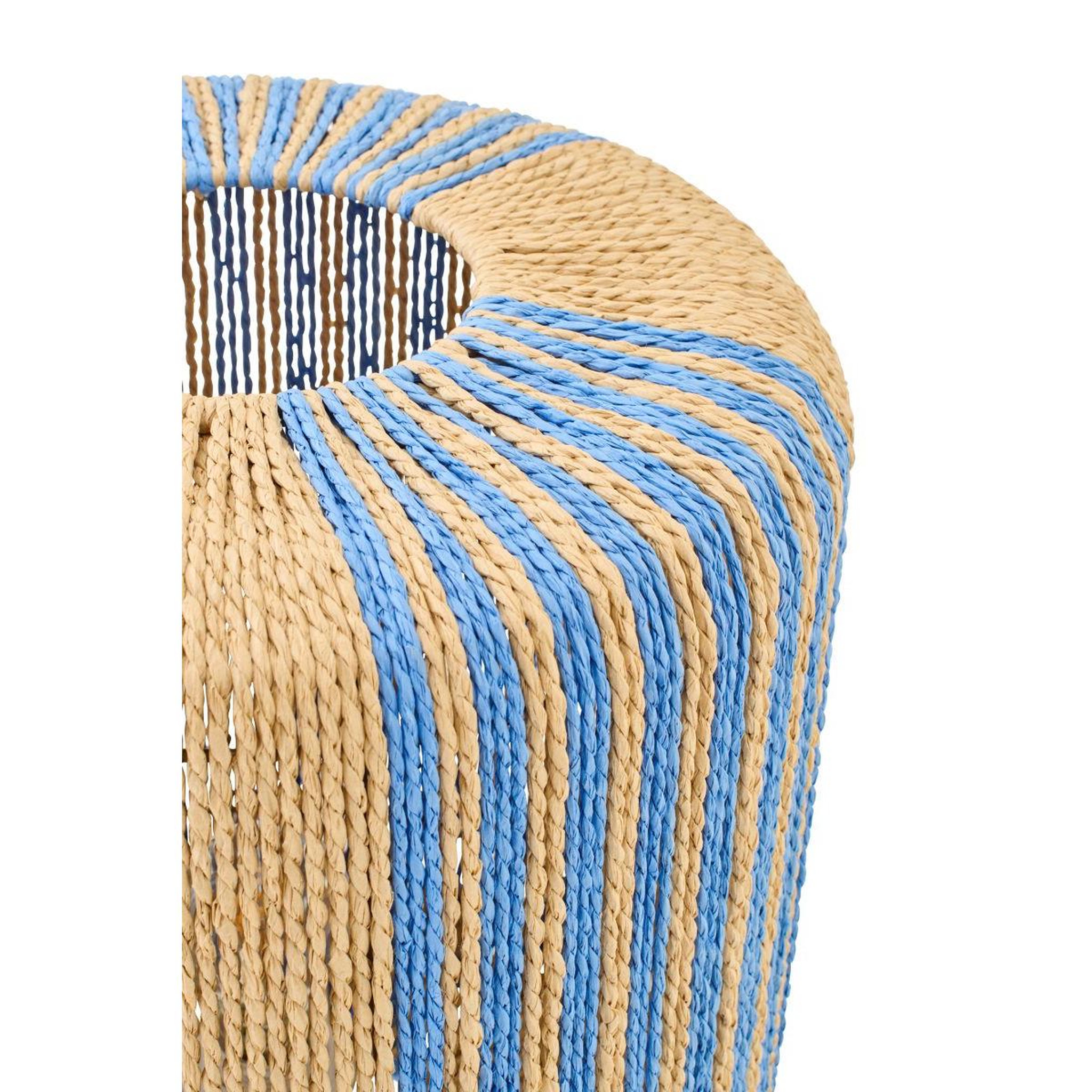 Voir la diapositive 3 : J-LINE Lampe à poser corde  chase  39cm bleu & naturel