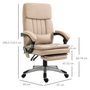 Voir la diapositive 3 : VINSETTO Vinsetto Fauteuil de bureau direction massant hauteur réglable dossier inclinable repose-pied coussin lombaires revêtement synthétique beige
