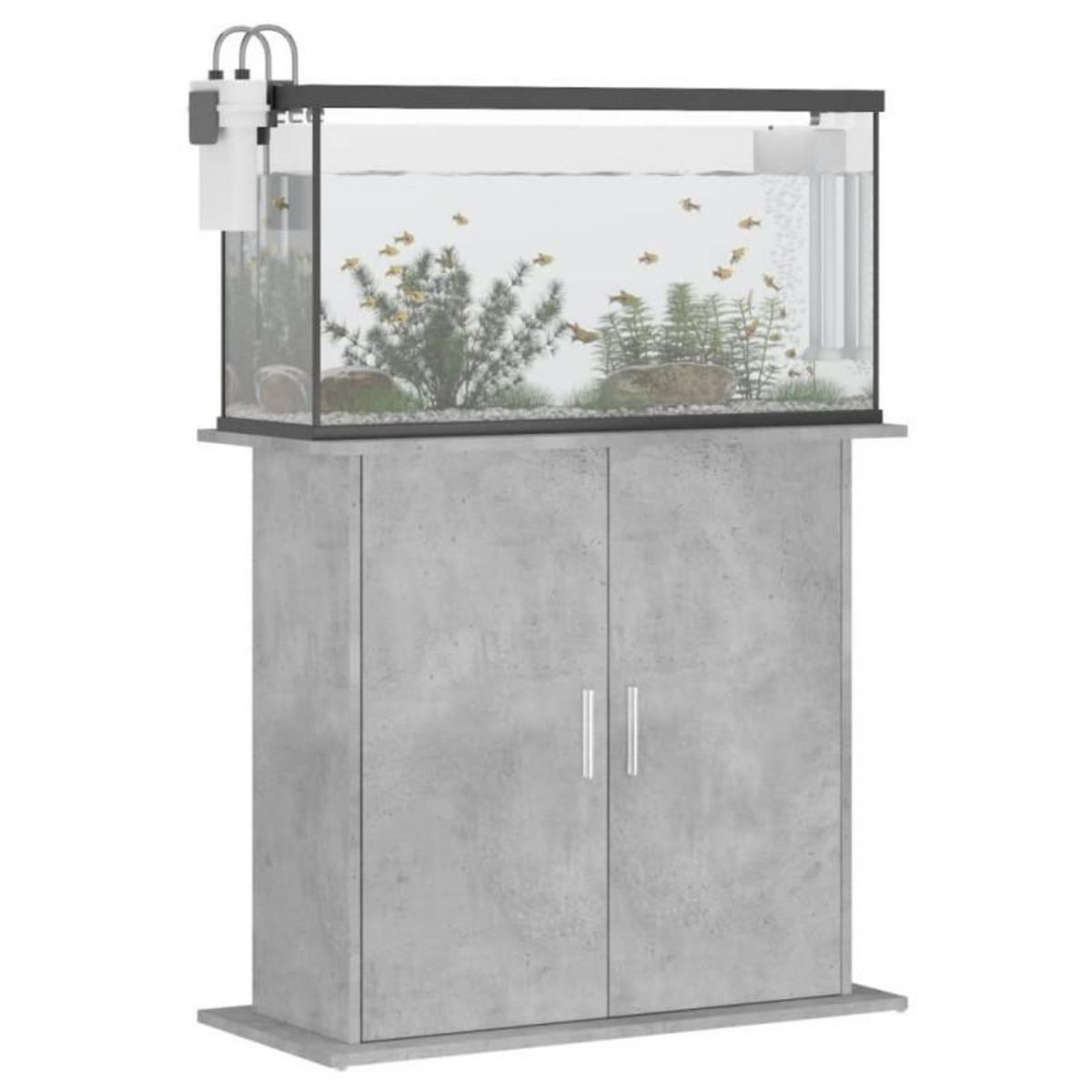 VIDAXL Support pour aquarium gris béton 81x36x73 cm bois d ingénierie