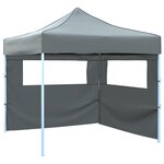 VIDAXL Tente de reception escamotable avec 2 parois 3x3 m Anthracite