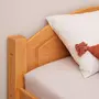 IDIMEX Lit simple FLIMS 90 x 200 cm lit pour enfant en pin massif lasuré couleur hêtre, avec tête et pied de lit arrondi