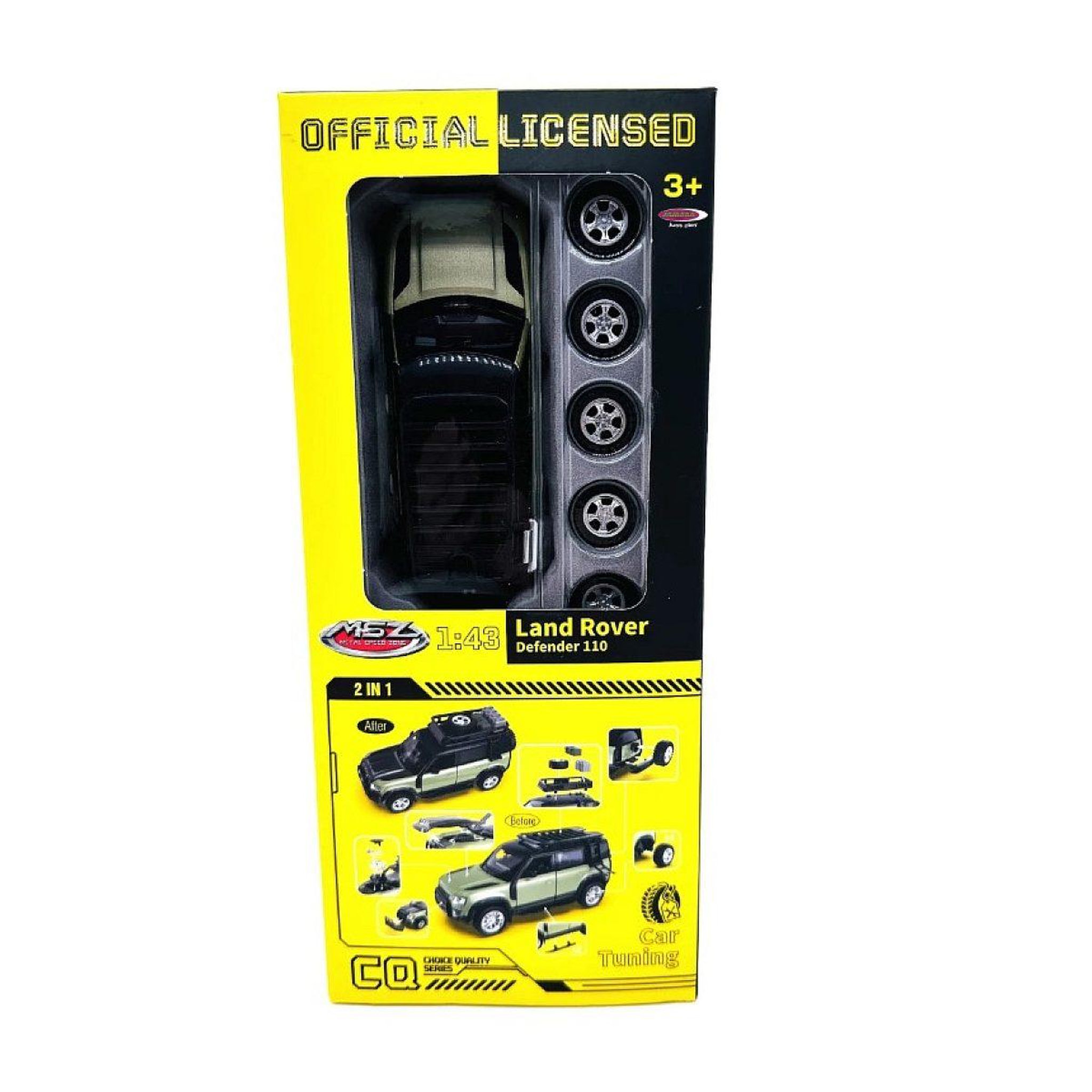 Voir la diapositive 2 : Jamara Land rover defender 110 miniature 1:43 verte 2en1