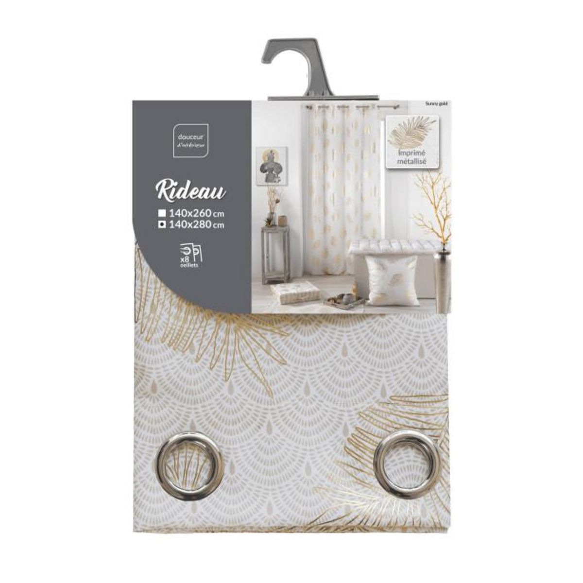 Paris Prix Rideau à Œillets  Sunny Gold  140x280cm Or